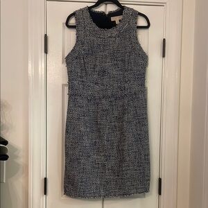 MICHAEL Michael Kors Navy Black and White Tweed Sheath Dress Sz. 10 EUC!